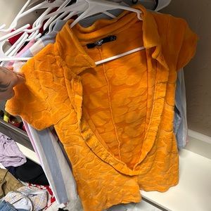 Jaded London TOWELLING PLAYSUIT IN ORANGE